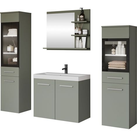 Conjunto de mueble de baño Scientia IV, Verde polvoriento