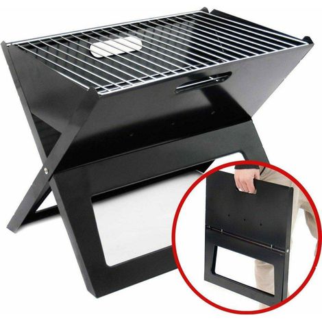 TrAdE Shop Traesio - Barbecue A Carbone Carbonella Bbq Grill In Metallo Pieghevole Portatile Picnic - (1/2)