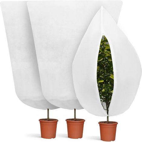 Hivernage Plante Extérieur 80x100cm, 3 PCS Housse Hivernage Plante, Voile d'Hivernage Housse de Protection pour Plantes Réutilisable avec Cordon de Serrage et Zipper (1/5)