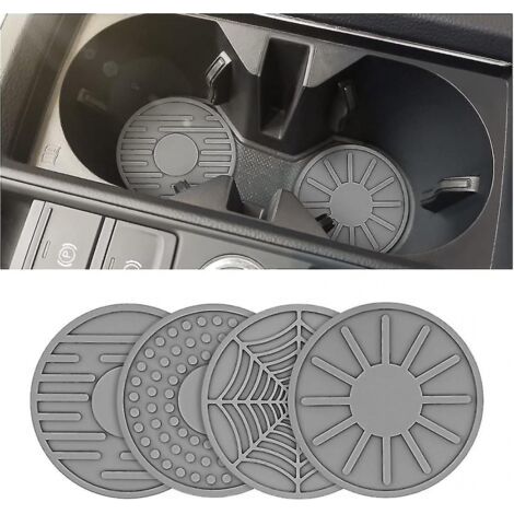 4 dessous de verre de voiture pour porte-gobelet, dessous de verre antidérapant en silicone pour insertion automatique, accessoires d'intérieur universels pour la plupart des voitures (1/5)