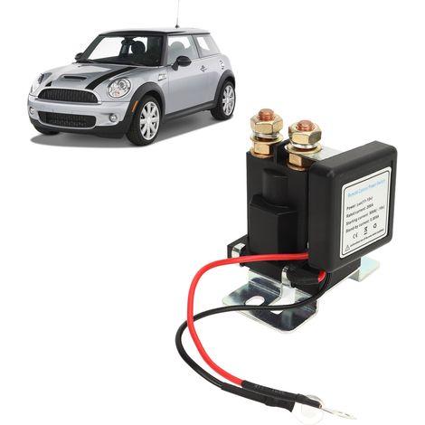 Interrupteur de batterie de voiture, coupe-circuit d'isolement de batterie principale à courant élevé, interrupteur de terminaison avec télécommande à 2 boutons (pile intégrée incluse), 24 V 500 A (1/5)