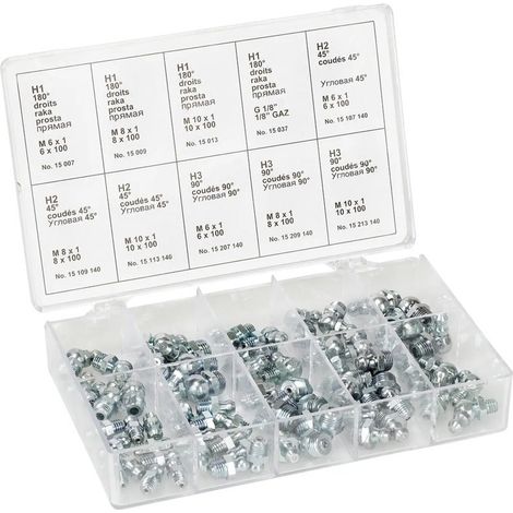 [NEUWERTIG] B-Ware Pressol Schmiernippel-Sortimentskasten 70-teilig Werkzeug Zubehör Set 1 St. (1/2)