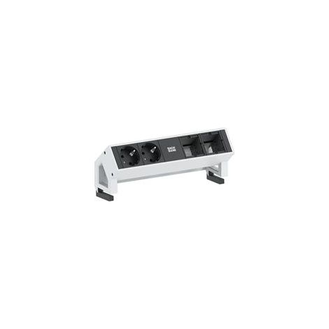 Bachmann DESK 2 multipresa da scrivania bianca 239 mm