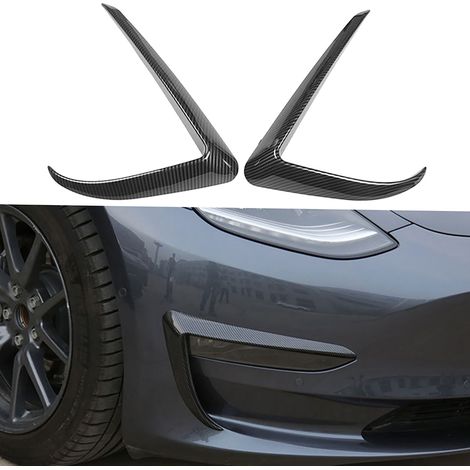 Coperture per fendinebbia anteriori Tesla Model 3 - Set da 2 in fibra di carbonio ABS (1/3)