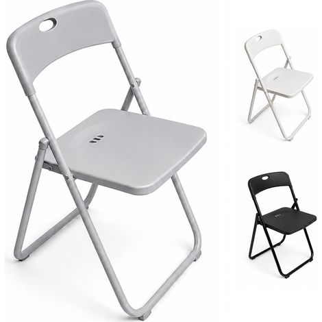 Silla Plegable Metálica Monolith 48 x 47 x 73 cm Plástico Reforzado y Patas de Hierro con Refuerzo de Acero Resistente