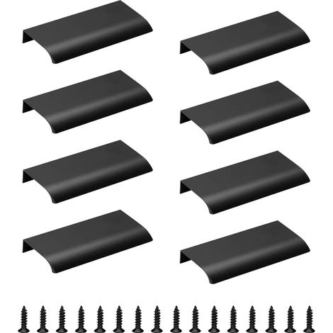 MINKUROW Juego De 8 Tiradores Ocultos De Estilo Moderno, 120 Mm, Negro (1/4)