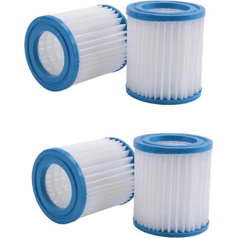 Packung mit 4 Poolfilterkartuschen (89 x 79 x 45 mm) für Filterpumpen. (1/5)