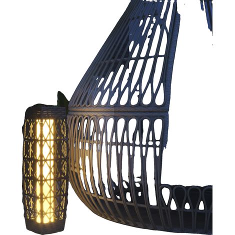 Lanterne de jardin, alimentée par énergie solaire, allumage/extinction automatique, GRIS FONCÉ (1/5)