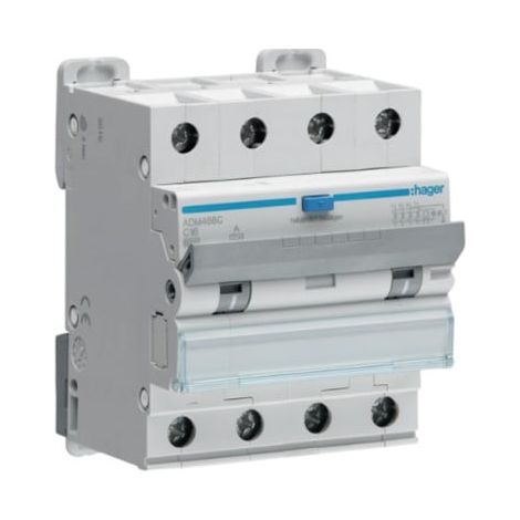 Interruttore Differenziale Hager 16A 4P Curva C 6kA 30mA Tipo A 4 Moduli - HAGADM466C