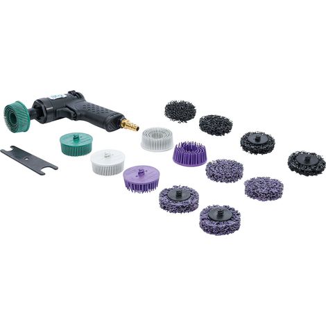 Jeu de meules à brosses pneumatiques BGS 17 pièces (1/4)
