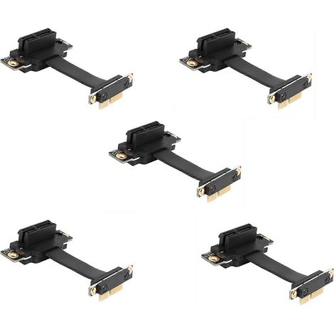 Câble riser PCIe x1 double coudé à 90°, 8 Gbit/s, carte riser PCI Express 1X, 5 cm (1/5)