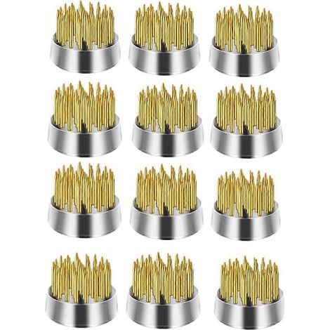 Lot de 12 supports à fleurs ronds en laiton Kenzan, type « grenouillère à fleurs ». (1/5)