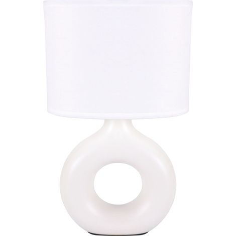 Lampe à poser en céramique blanche GOLF Struhm, base ronde ajourée, 1xE14 25W, intérieur (1/2)