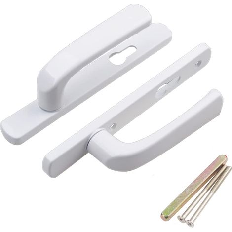 Ensemble de poignées de porte, 1 jeu de poignées de 210 mm avec pièces assorties - Blanc, 85 mm (centre) (1/5)