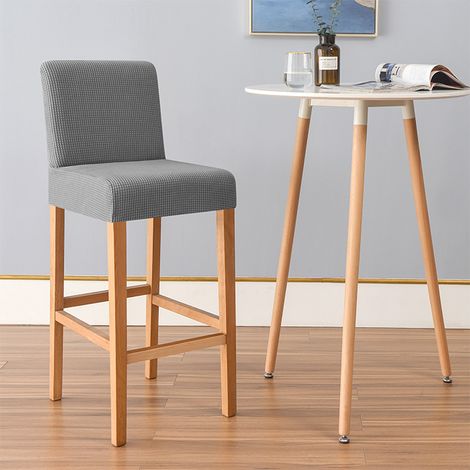Housse de tabouret de bar, jacquard, gris foncé (1/5)
