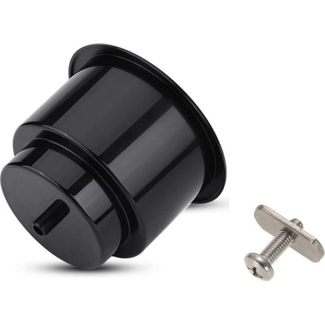 Porte-gobelet noir pour bateau, van et camping-car avec vis en acier inoxydable, écrous de rail et fixations de conversion (1/4)