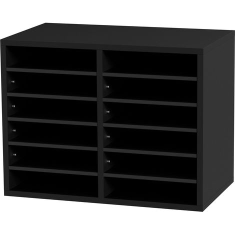 Classeur en bois 12 compartiments, trieur de courrier avec étagères amovibles, bureau, maison, salle de classe. (1/5)