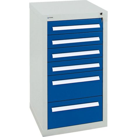 Stumpf Schubladenschrank Serie T-100/35-1, 6 Schubladen enzianblau (4x100, 2x200mm) (1/3)