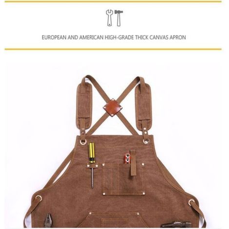 Tablier - Toile Haute Densité - Résistant Aux Éclaboussures - Pour Cuisine Menuiserie Mécanique Ferme - Unisexe Taille Unique (1/4)