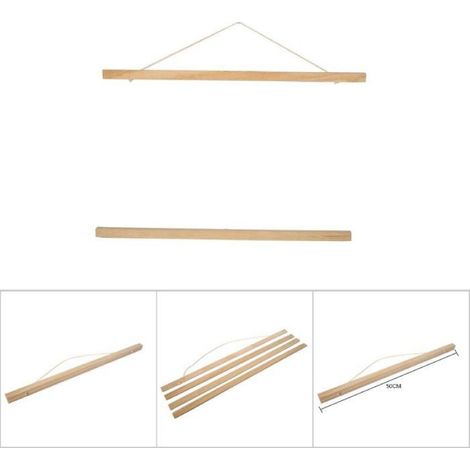 Cadre photo magnétique 50 cm en sciure compressée blanc design moderne pour décoration murale (1/5)
