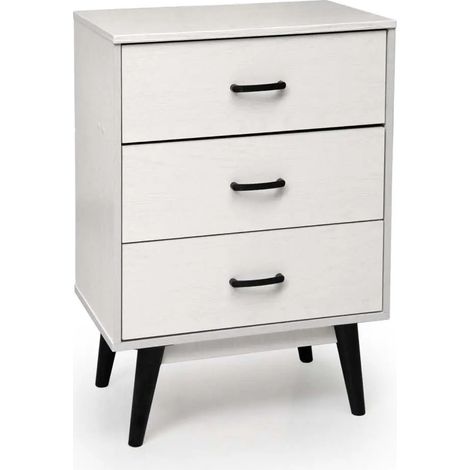 Cómoda Aura blanca de 60 x 40 x 80 cm con 4 cassetti autoportée