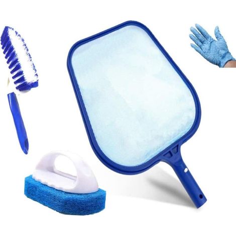 Kit De Nettoyage Spa, Skimmer Piscine Avec Brosse Pour Pataugeoire, Tampon à Récurer, Gants pour Bassin Jardin Spa Fontaine Réservoir Poissons - (1/5)