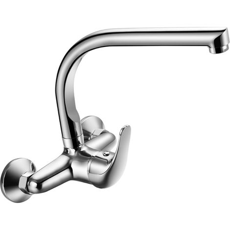 Grifo monomando Fregadero Pared Nova Caño Corto 11cm de ancho. (1/3)
