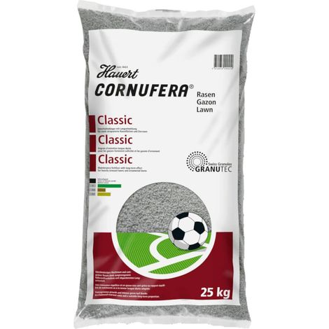 Hauert engrais à gazon Cornufera Classic 25 kg 20-5-10 engrais professionnel engrais pour terrains de sport