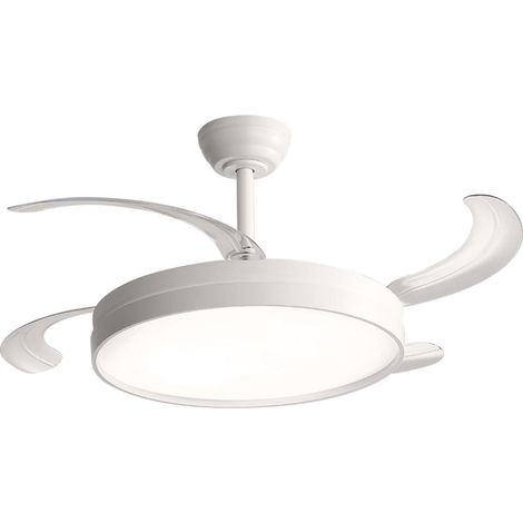Ventilador de Techo LED Blanco con Aspas Plegables y Mando a Distancia