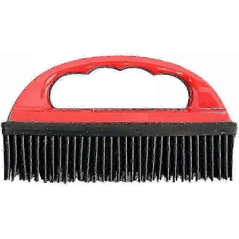 Brosse en caoutchouc pour enlever les poils d'animaux, brosse pour chats et chiens, outil d'épilation en silicone, brosse anti-peluches et anti-débris (rouge) N (1/4)