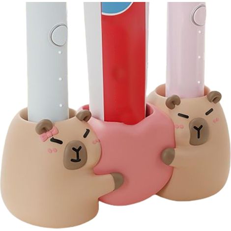 Porte-brosse à dents mignon décoratif en forme de capybara pour la salle bain - Idéal les couples , (1/5)