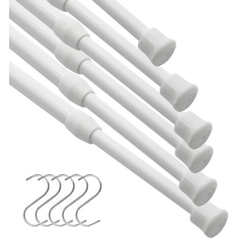 Tringle À Rideaux Télescopique - Barre De Tension Sans Perçage - 40 À 70 Cm - Pour Douche Baignoire Salle De Bain - 6 Pièces (1/5)