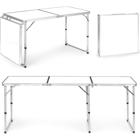 Touristentisch, klappbarer Campingtisch, weiße Platte, 180 x 60 cm