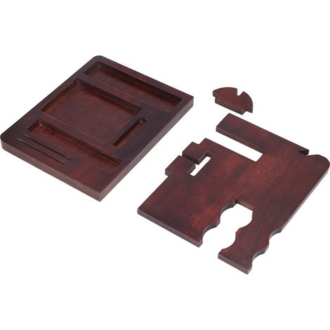 Support mural de bureau multifonction en bois pour téléphone, montre, lunettes, clés - Organiseur de table (1/5)