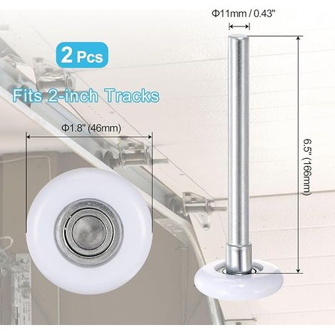 Nylon Garage Door Casters Garage Rail Long Stem Garage Door Wheels Silent Garage Door Wheels Precision Bearing Balls White (1/4)