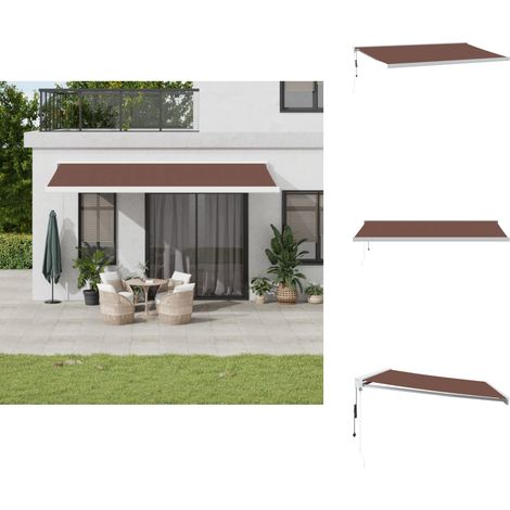 Markise Automatisch Braun 500x300 cm - Markise - Sonnenschutz - Außenbeleuchtung - Gartendeko - Terrasse (1/5)