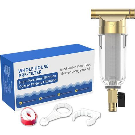Hauswasserfilter mit Vorfilter, 3/4-Zoll-Anschluss und zentralem Rückspülrohr (1/4)