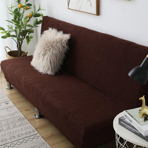 Housse de canapé-lit sans accoudoirs en polaire, housse en tissu élastique, protection pour banc pliant (Couleur : A8, Taille : M 160-190 cm) (1/5)