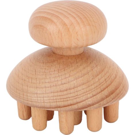 Masque de Massage pour Tête en Bois en Forme de Poulpe, Anti-Stress et Apaisant Maux de Tête (1/5)
