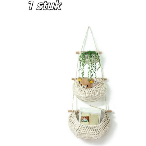 Panier de rangement en corde de coton tressée avec housse amovible pour vêtements objets et jouets pour animaux couleur blanche (1/5)