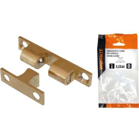 CRICCHETTO A 2 SFERE SPORTELLI SELF WORKIT - OTTONE LUCIDO MM 8X44 CF=PZ 1 - 3 Confezioni