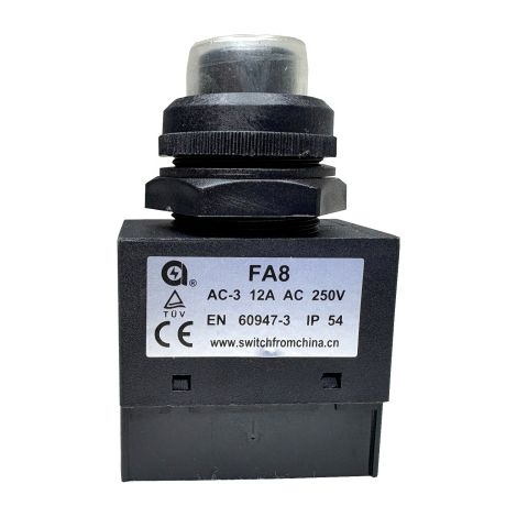 FA8 Druckschalter 250V 12A Schalter Schwarz für Holzspalter uvm. (1/4)