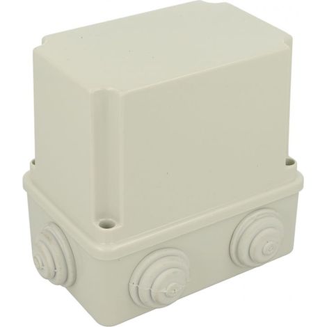 Boite de dérivation IP54 80x120x120mm, avec couvercle rehaussé, 6 entrées membranes souples