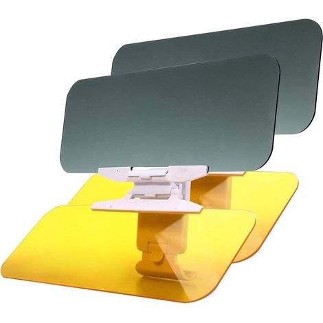 Visera para coche, visera antirreflejos de día y de noche, visera solar UV 2 en 1 para automóviles, visera solar antirreflejos, protector solar antirreflejos para gafas de conducir (paquete de 2)