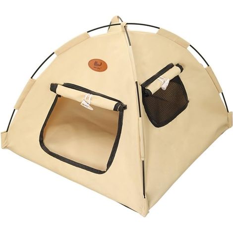 Parc pliable pour animal domestique avec rideaux et fenêtre en maille respirante Oxford pour chat - Tente ouverte sur le dessus - Cabane lavable pour chiens de petite et moyenne taille (1/5)