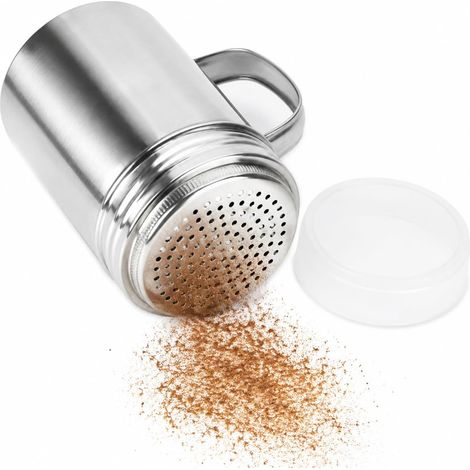 Edelstahl PulverschüTtler Mit Griff: 7x10cm Kompakter GewüRzstreuer FüR KüChe Backen Kaffeepulver Zuckerspender Mehlstreuer FüR Feines GleichmäßIges Bestreuen (1/5)