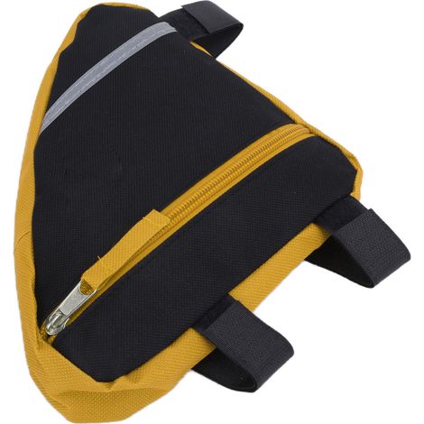 Sacoche de Vélo Triangle Jaune en Nylon Résistant, Idéale pour Randonnées et Vélotaf (1/5)