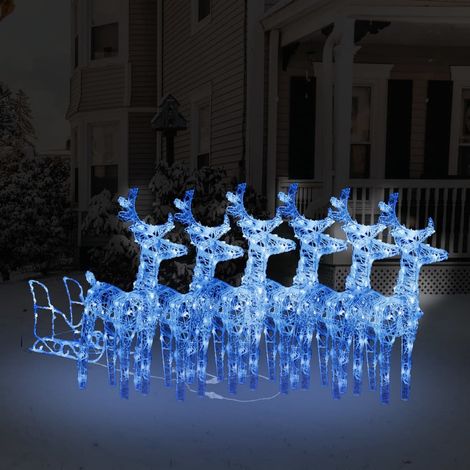 Déco de Noël Rennes LED - Décoration de Noël Rennes et traîneau 320 LED Acrylique -WYW10724 (1/5)