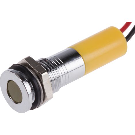 Voyant LED lumineux Jaune RS PRO, dia. 8mm, 24V c.c., IP67 ( Prix pour 1 )
