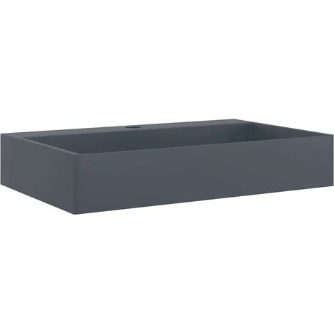 Vasque 60x38x11 cm fonte minérale/marbre anthracite